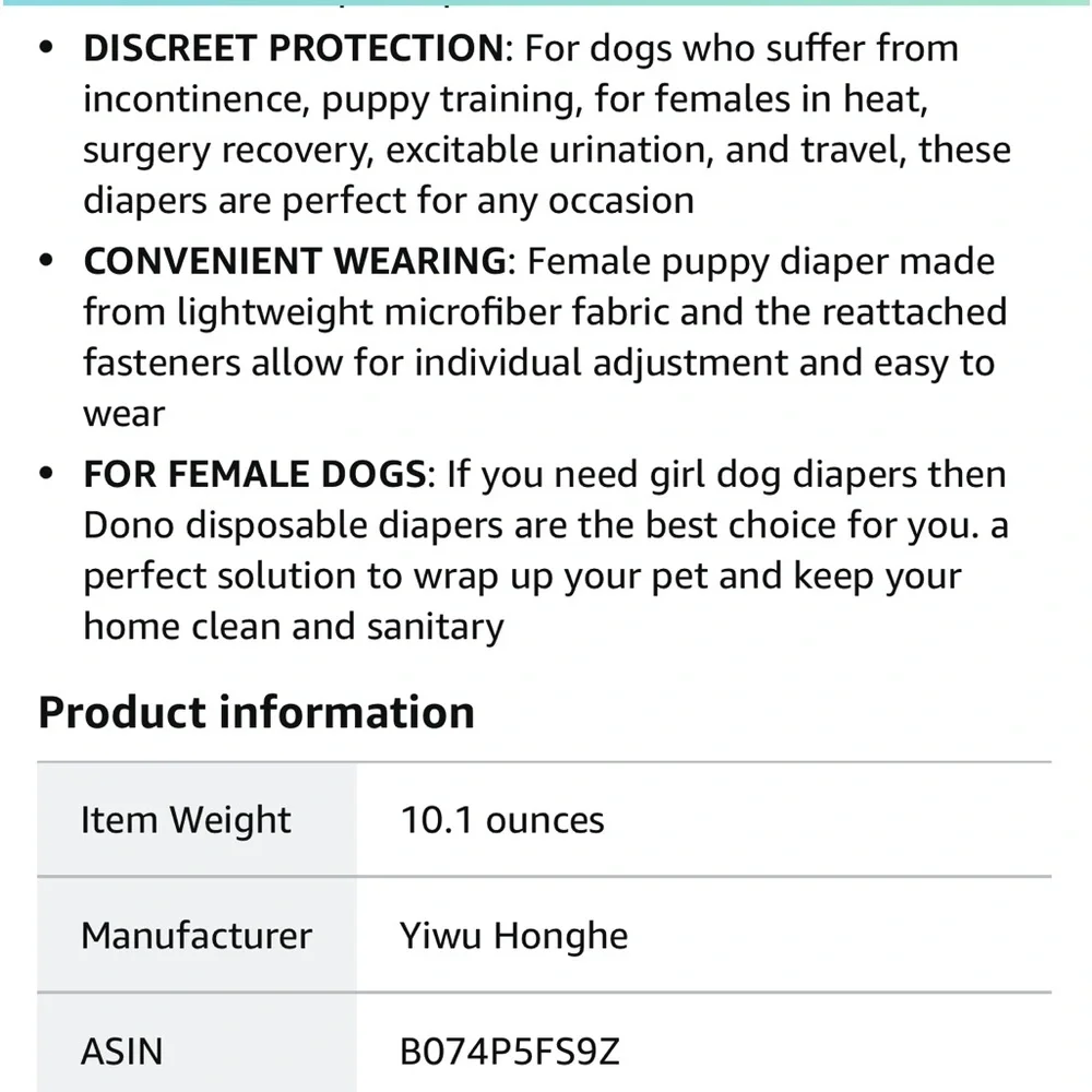 Pet Disposable Diapers Dono-Color Pink Print-Size Medium Total of 58 Diapers